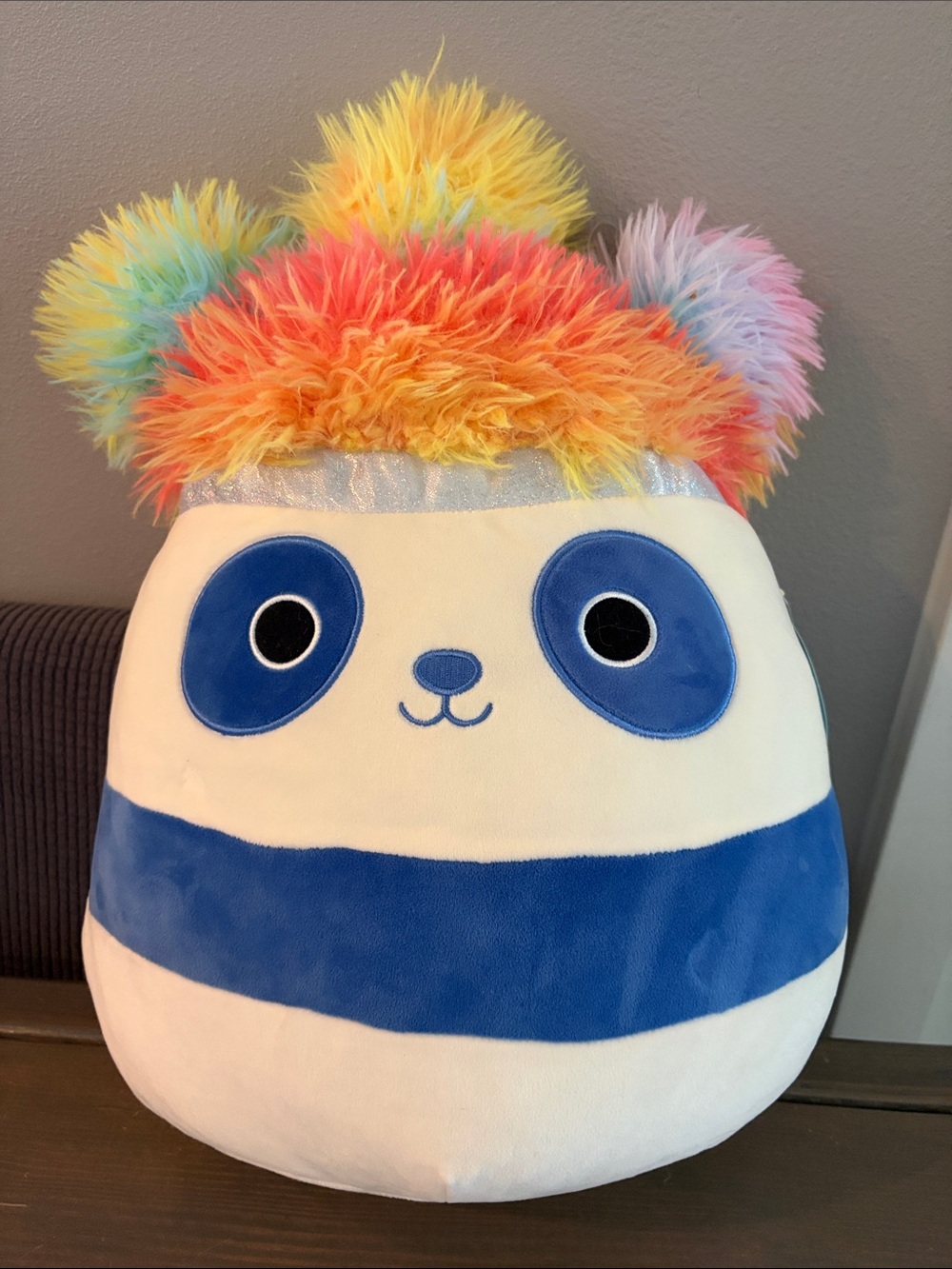 Squishmallows Sqish Doos Keren Panda Plush with Rainbow Fluffy Ears